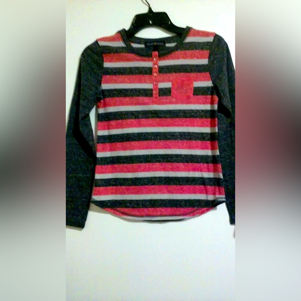 Derek heart stripes shirt L